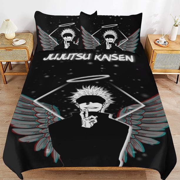 Jujutsu Kaisen Gojo Bedding Set Duvet Cover Comfortable and Lightweight Cartoon Bedding 3 Piece Bed Set