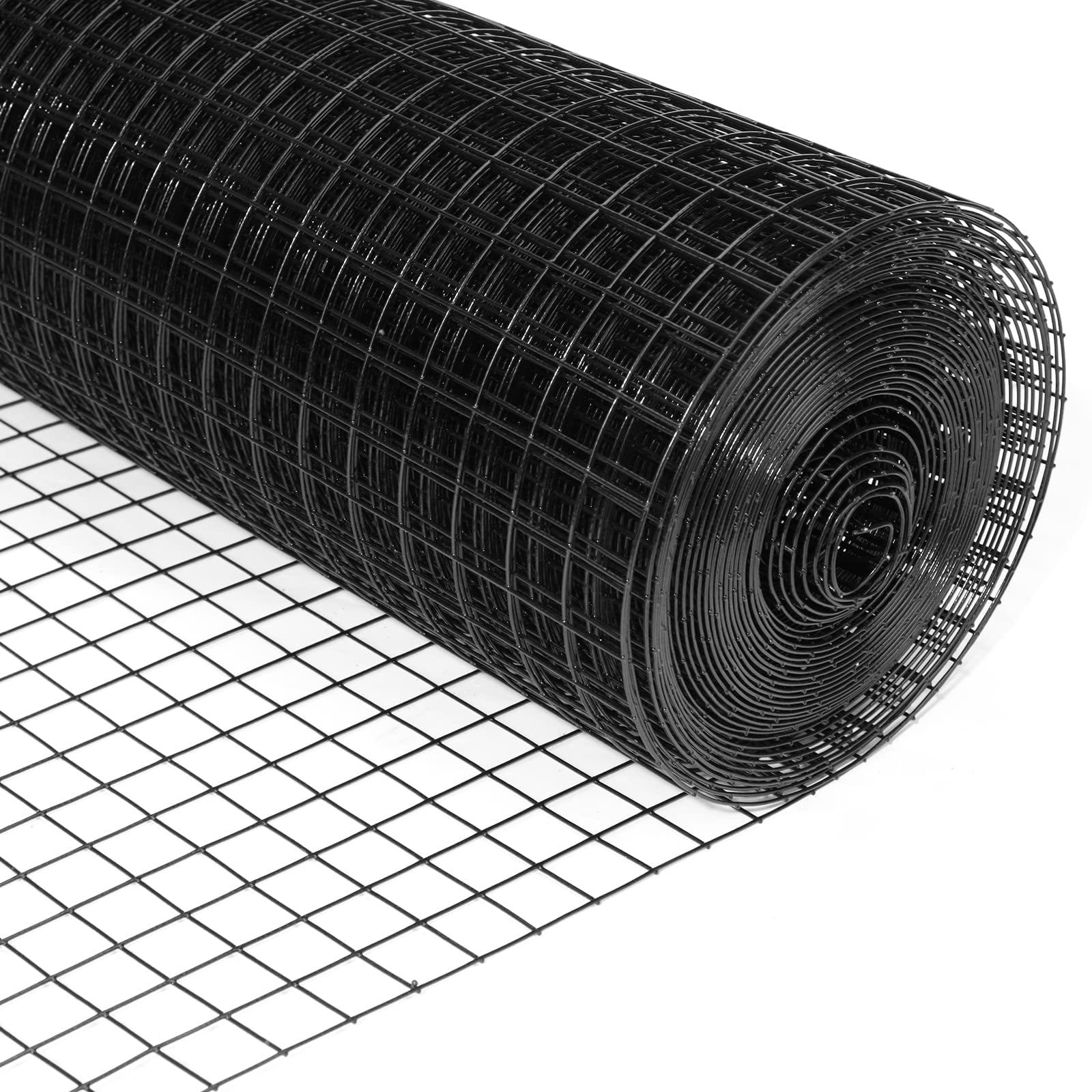 Forimo - Hardware Cloth, Malla De 24 X 50 Pies Y 1 Pulgada, Calibre 16, Revestida De Vinilo Negro
