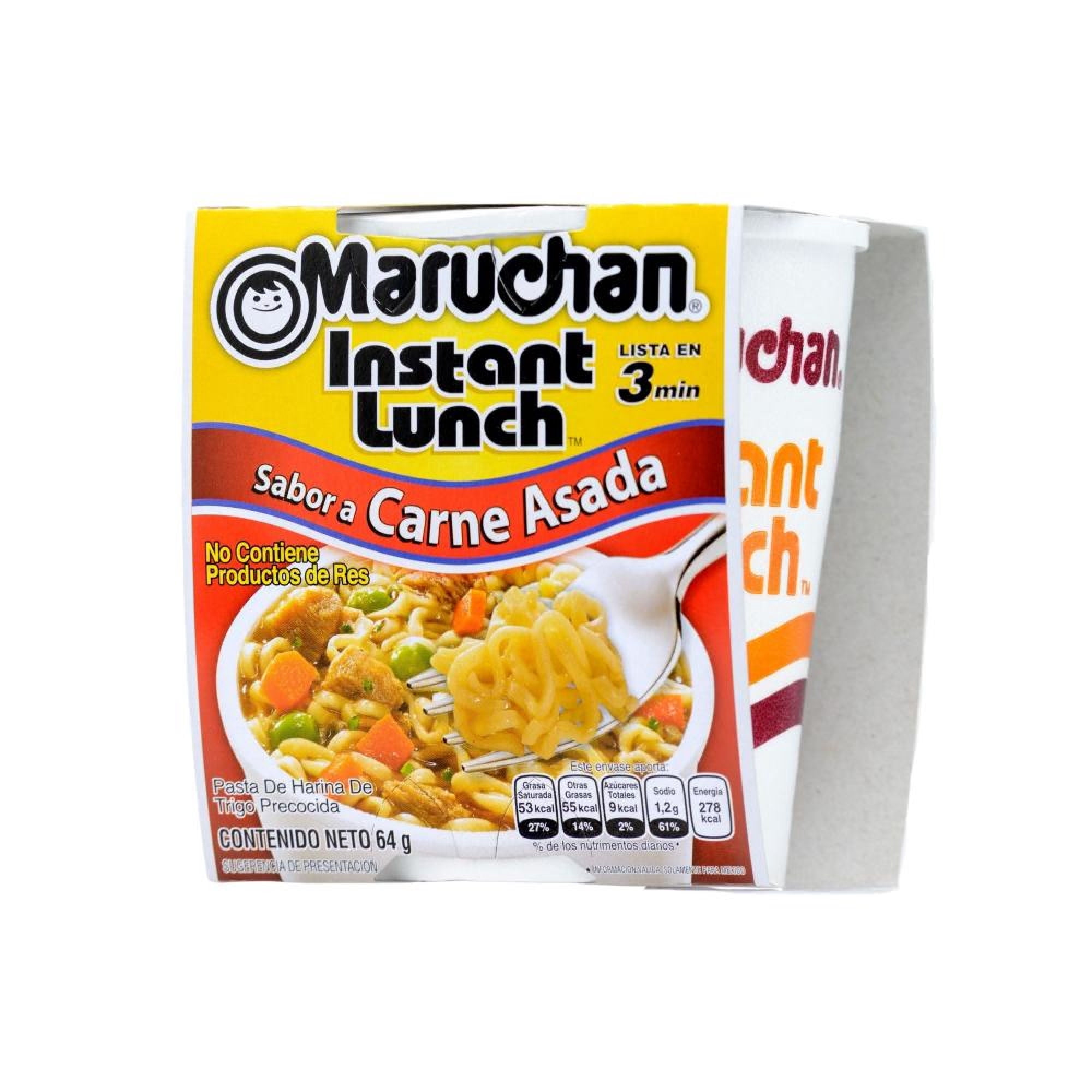 Pasta Fideos Instantáneos Ramen Sabor Carne Asada Cup 64 g Maruchan