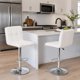 thumbnail image 2 of Taburete silla Piso giratorio Bar 2 Unidades Cuero Blanco respaldo, 2 of 9
