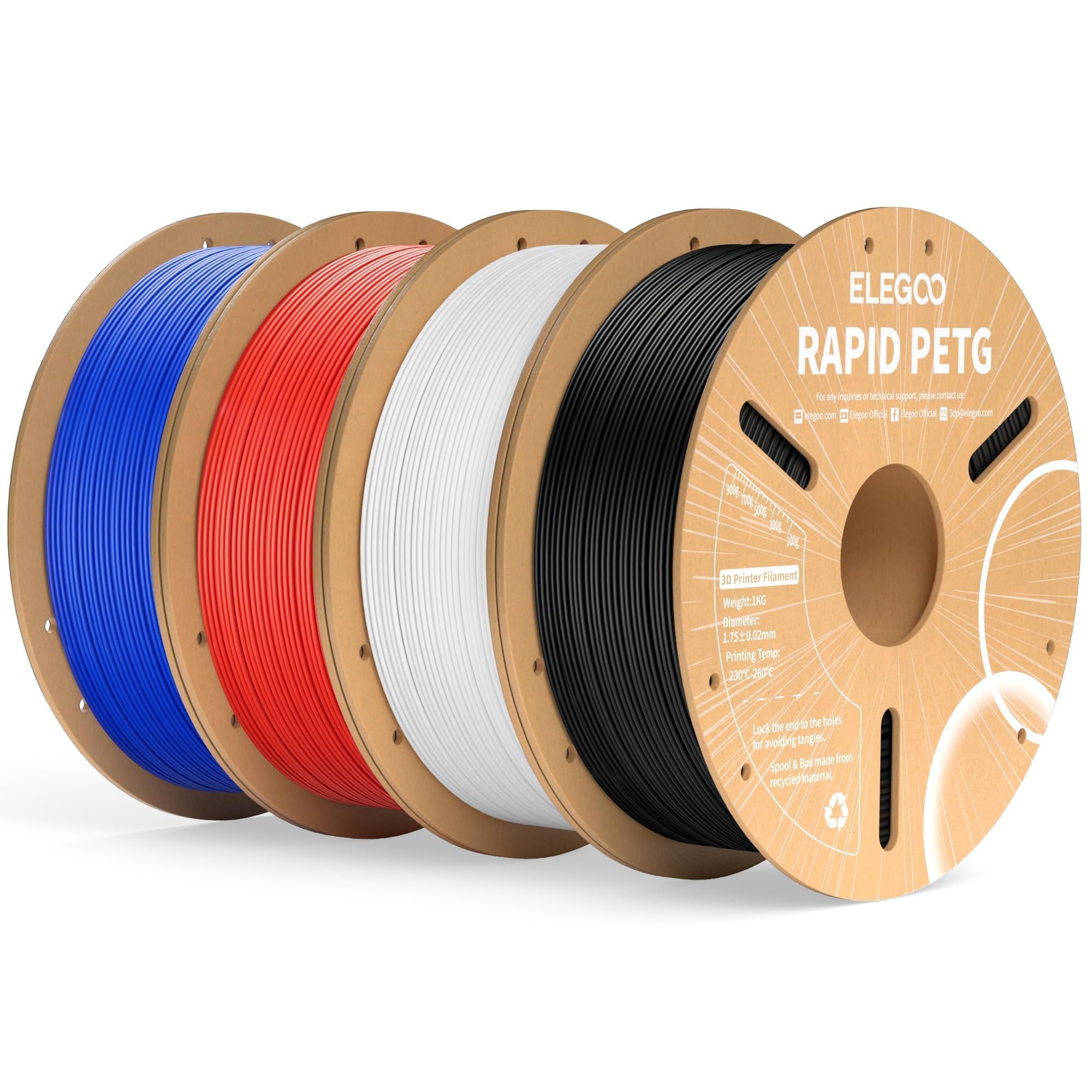 Paquete De Filamento Para Impresora 3D Elegoo Rapid Petg De