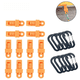 thumbnail image 1 of 10 clips para lona con mosquetón - Abrazadera resistente con tornillo de mariposa para toldos, camping, caravanas, cubiertas de coche y piscinas con hebilla., 1 of 8