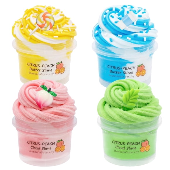 Kit de Slime DONYMAIGIDI 4 unidades – Slime Mantequilla y Slime Nube