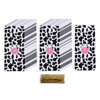 Bothyi - 50X Bolsas De Fiesta Con Estampado De Vaca Diy Para Niños Fiesta De Cumpleaños Celebración De Palomitas De Maíz