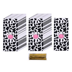 Bothyi - 50X Bolsas De Fiesta Con Estampado De Vaca Diy Para Niños Fiesta De Cumpleaños Celebración De Palomitas De Maíz