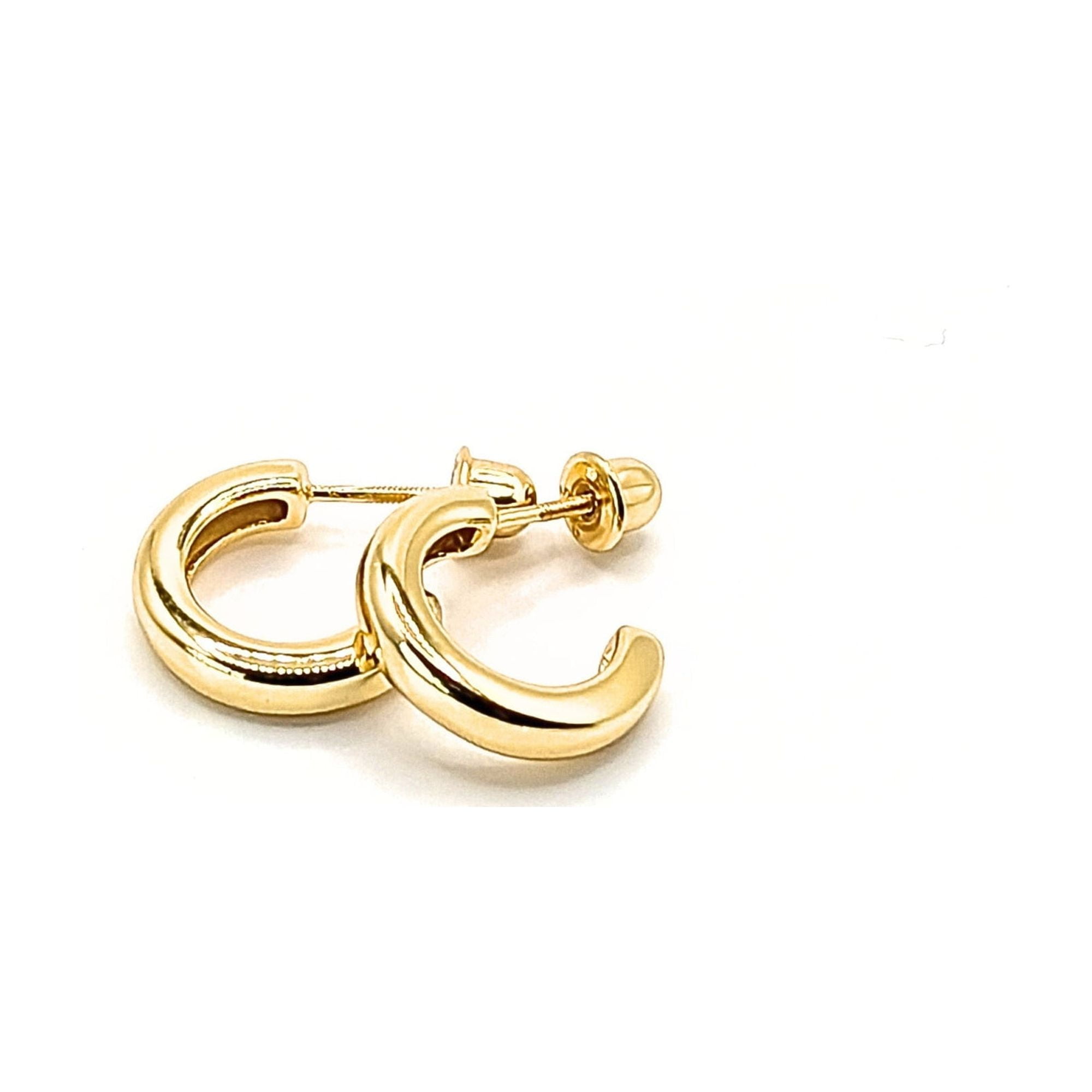 Tiana Joyas - Argolla De Plata 925 Bañada En Oro 18k De 15 Mm Con Cierre De Tornillo