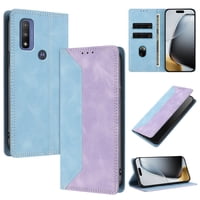 Funda Foxdock Para Motorola Moto G Pure De Cuero Premium Bicolor Con Ranuras Rfid, Carcasa Tipo Billetera Antigolpes Y Soporte Plegable