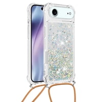Funda Foxdock Para Iphone 17 Air Con Cuerda Ajustable, Brillo Líquido, Protección Antigolpes Y Lente – Ideal Para Regalo