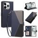 thumbnail image 2 of Cartera Plegable para iPhone 15 Pro Max, PU Tricolor con Ranuras, Azul Oscuro, 2 of 6