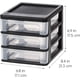 thumbnail image 3 of Organizador de almacenamiento IRIS USA de plástico con 3 cajones, paquete de 2, negro, 3 of 9