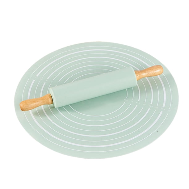 Estera para hornear repostería y rodillo, hoja de repostería para cocinar, tapete antiadherente para de pastel de Pizza y Fondant para cocinar