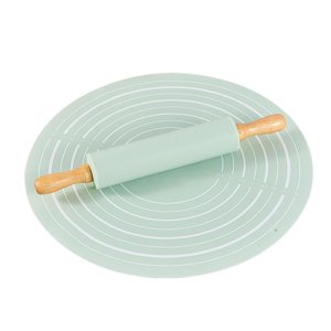 Magideal - Estera Para Hornear Repostería Y Rodillo, Hoja De Repostería Para Cocinar, Tapete Antiadherente Para De Pastel De Pizza Y Fondant Para Cocinar