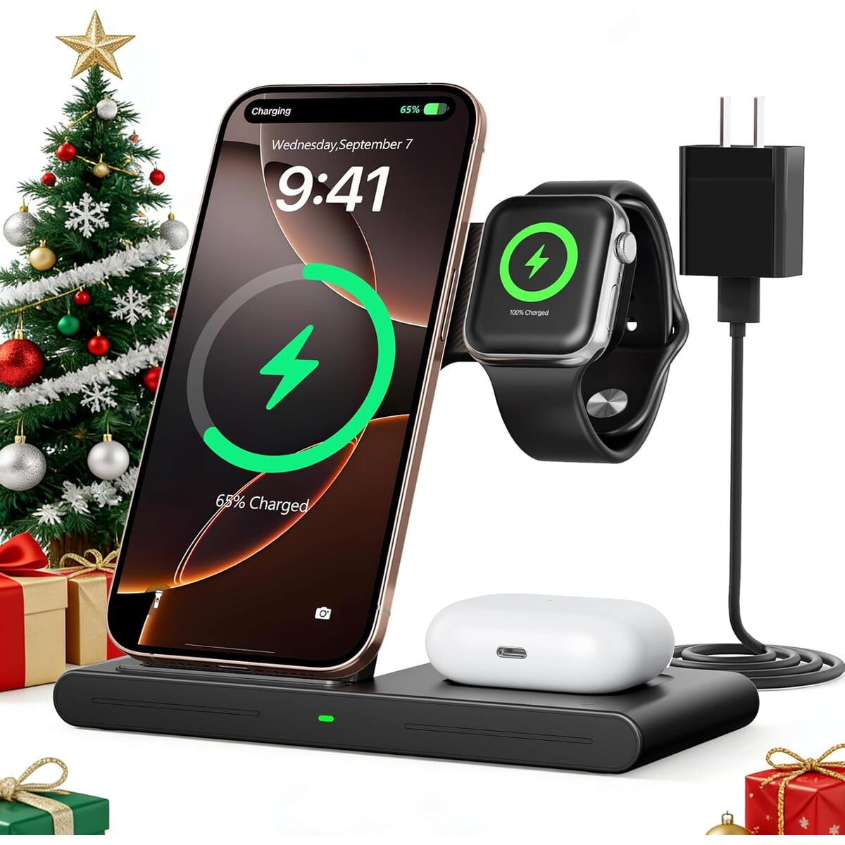 Cargador Inalámbrico Rynd W336 3 En 1 Iphone Watch Airpods