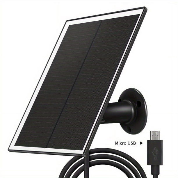 1 Set, Solar Panel For Security Camera,6W USB Solar Panel For DC 5V Security Camera,Micro USB & USB-C Port Solar Panel,IP65 Waterproof Solar Charger For Camera With 360° Adjustable Mounting