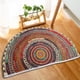thumbnail image 4 of Felpudo semicircular para baño, alfombra semicircular de estilo bohemio, antideslizante, absorbente, de microfibra, para cocina y sala de estar., 4 of 8
