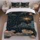 thumbnail image 1 of 3pcs Vintage Starry Sky Themed Bedding Set Duvet Cover and Pillowcase Set, 1 of 5