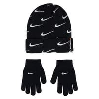 Conjunto De Gorro Y Guantes De Punto Para Niños Nike (8-20), Color Negro
