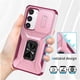 thumbnail image 5 of Funda Armada para Samsung Galaxy S23 con Tapa Deslizante y Soporte Magnético Giratorio Rosa, 5 of 5
