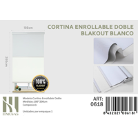 Mundo Shopping - Cortina Enrrollable Doble Blackout Blanco 100X200Cm