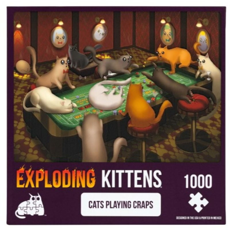 Asmodee - Puzzle Exploding Kittens Cats Playing Craps 1000 Piezas