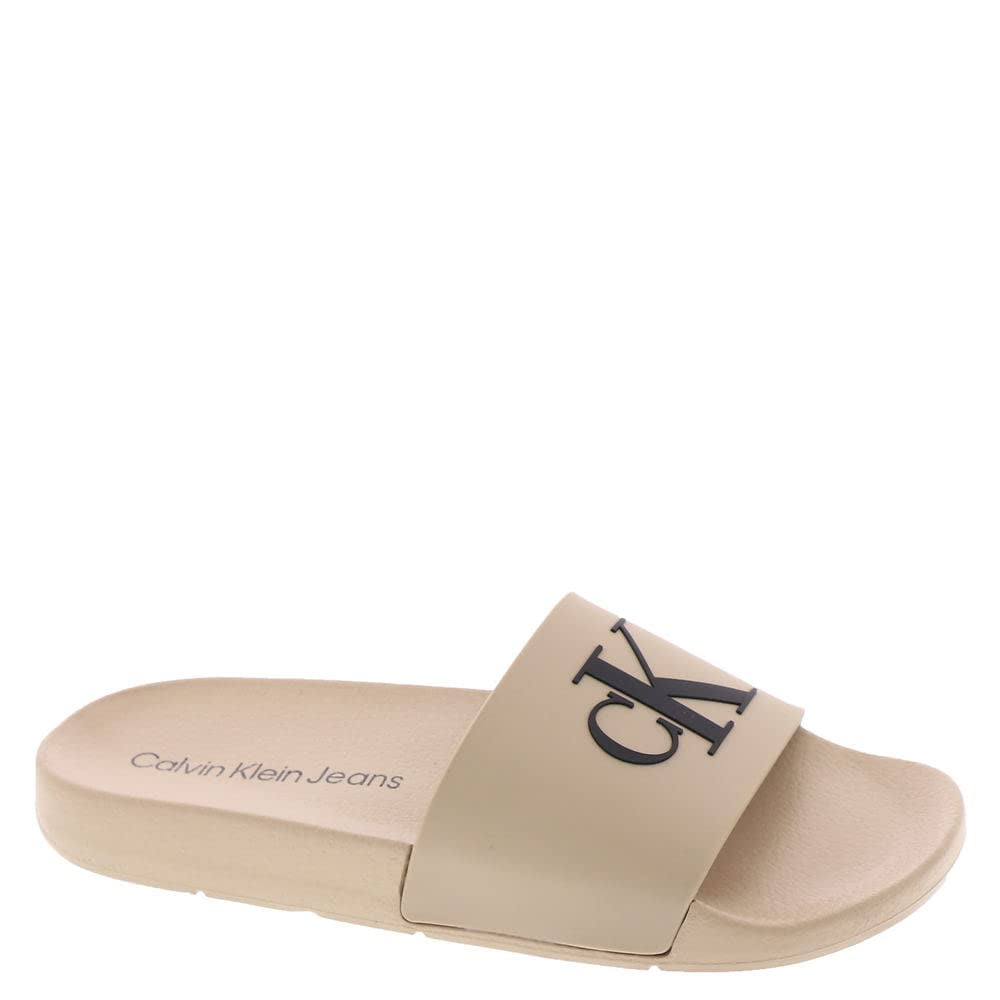 Sandalia Slide Calvin Klein Arin Para Mujer, Color Topo
