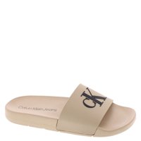Sandalia Slide Calvin Klein Arin Para Mujer, Color Topo