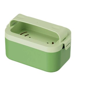Genérico - Caja De Jabón Espumoso Contenedor De Almacenamiento De Jabón Portátil Para Baño Viajes Camping Verde