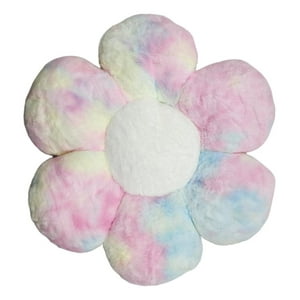 Fliperex - Cojín Decorativo Peluche Forma De Flor Multicolores Violeta