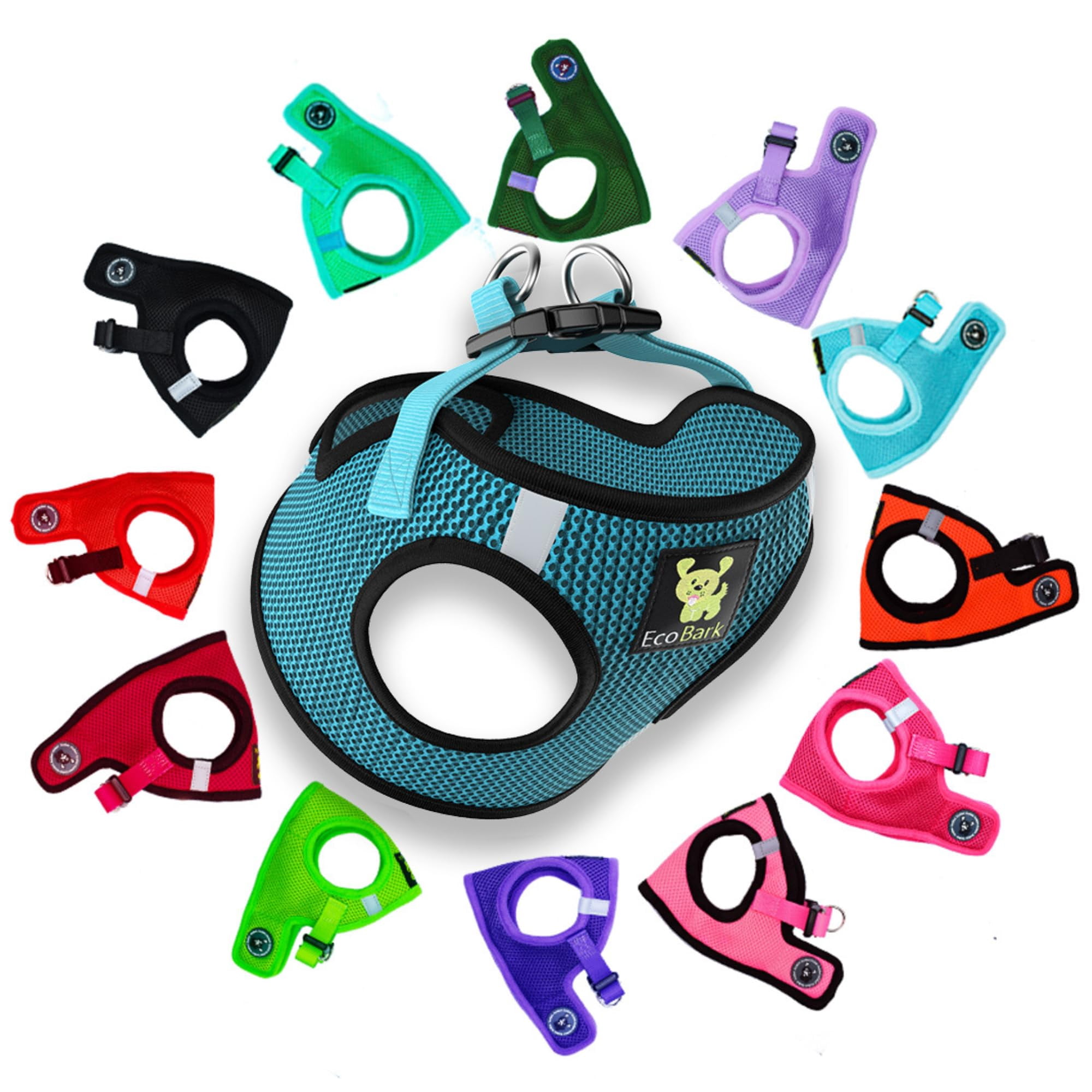 Arnés para perros EcoBark de malla suave reflectante para perros XXXS