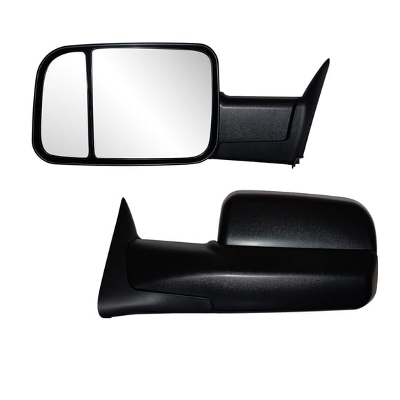 AERDM Espejos de Remolque para Dodge Ram 1500 (1994‑2001) y Ram 2500/3500 (1994‑2002), Espejos de Vista para Camioneta, Plegables Manualmente, Color Negro, Juego de 2