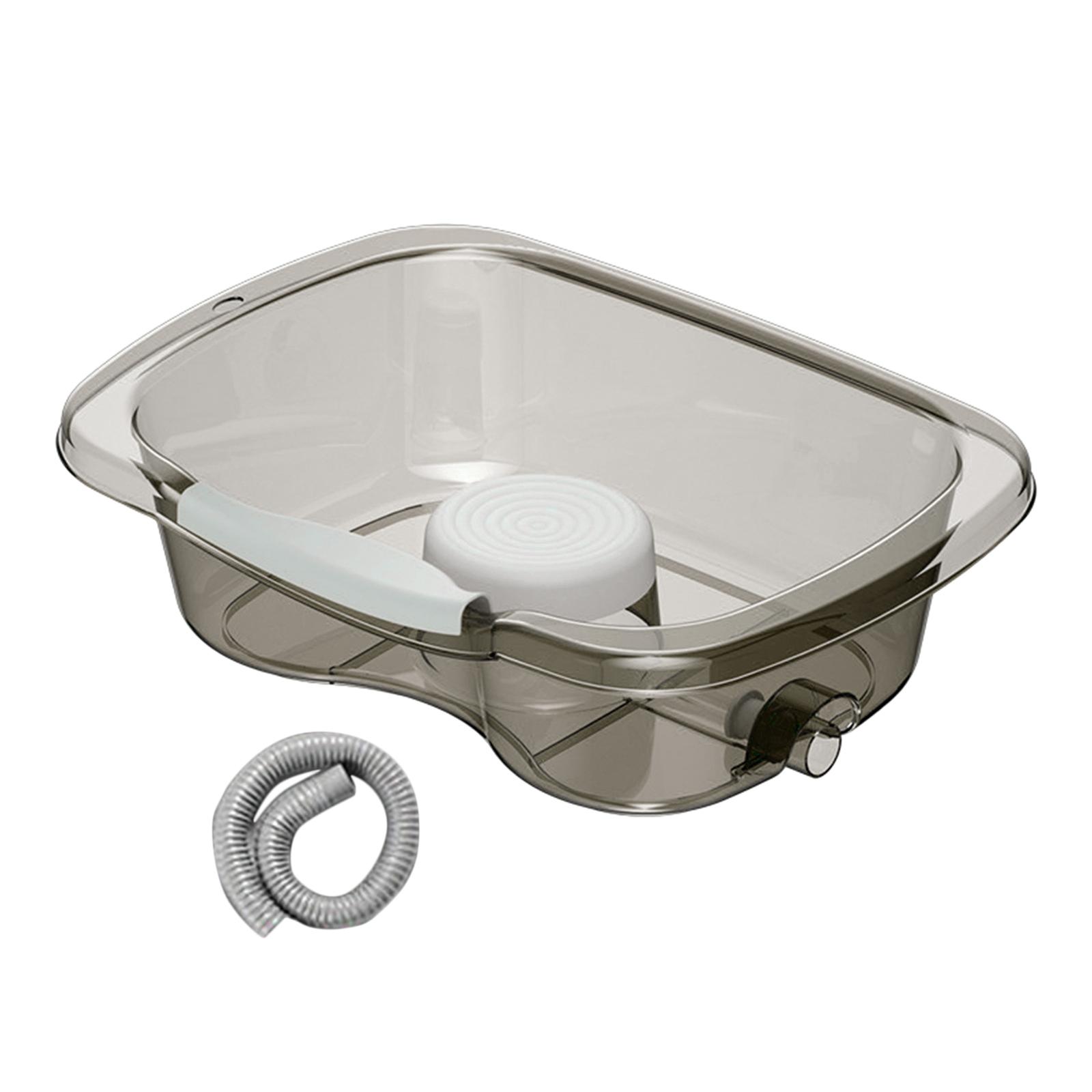 Ioensy - Bañera Para Lavar El Cabello, Fregadero Portátil Con Borde Liso Para Champú Para Niños Mayores, Gris