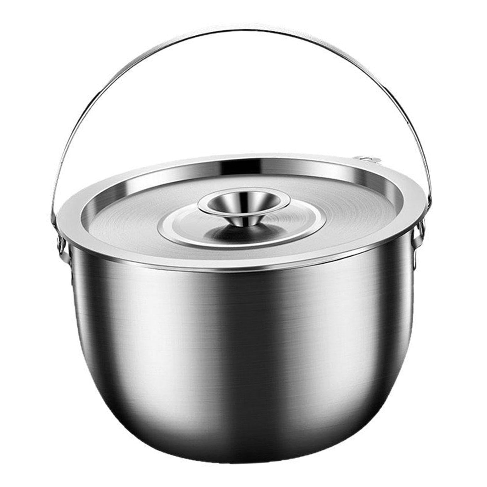 Bothyi - Olla De Camping, Olla Para Sopa Con Asa Y Tapa Para Hornear, Cocinar Y Acampar, 5.0l