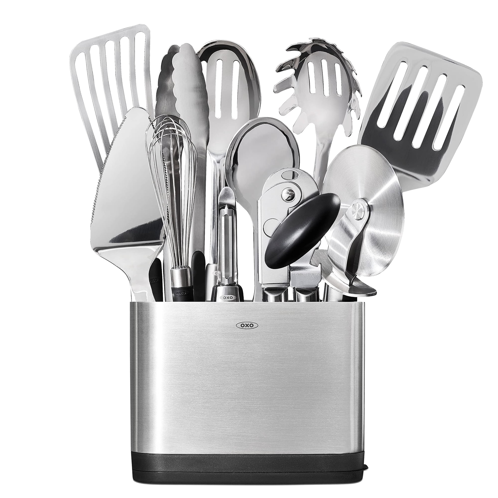 Juego De Utensilios Oxo Steel De 15 Piezas De Acero Inoxidable Con Soporte