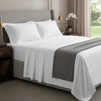 Casadeliacl - Juego De Sábanas Tfi Para Colchón 2 Plazas 235 Cm Blanco Lisos