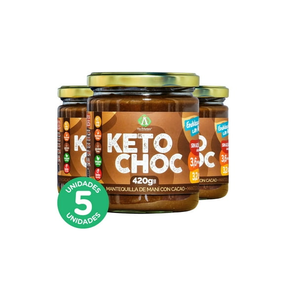 Pack 5, Mantequilla de Maní Keto Choc 420gr