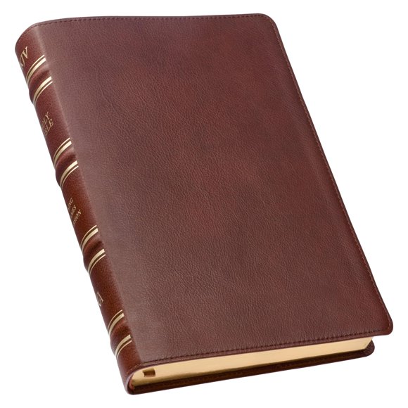 Biblia Sagrada King James (KJV) Cuero de Plena Flor Color Marrón Silla