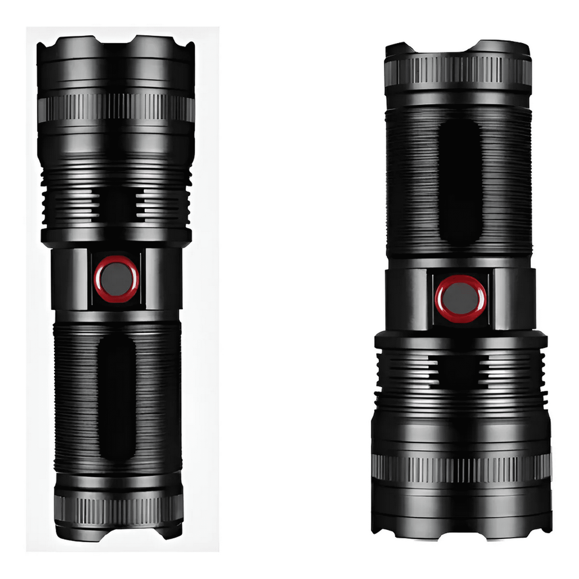 Genérico - Linterna Gran Potencia Recargable Tactica Con Zoom 2000lm Linterna Negro Luz Blanco