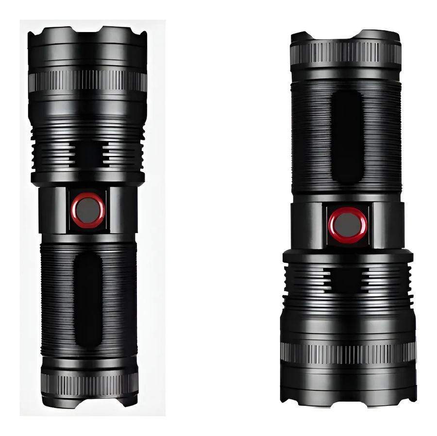 Genérico - Linterna Gran Potencia Recargable Tactica Con Zoom 2000Lm Linterna Negro Luz Blanco