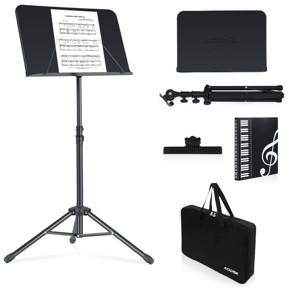 Soporte para partituras AODSK AS-M55 plegable de doble uso negro