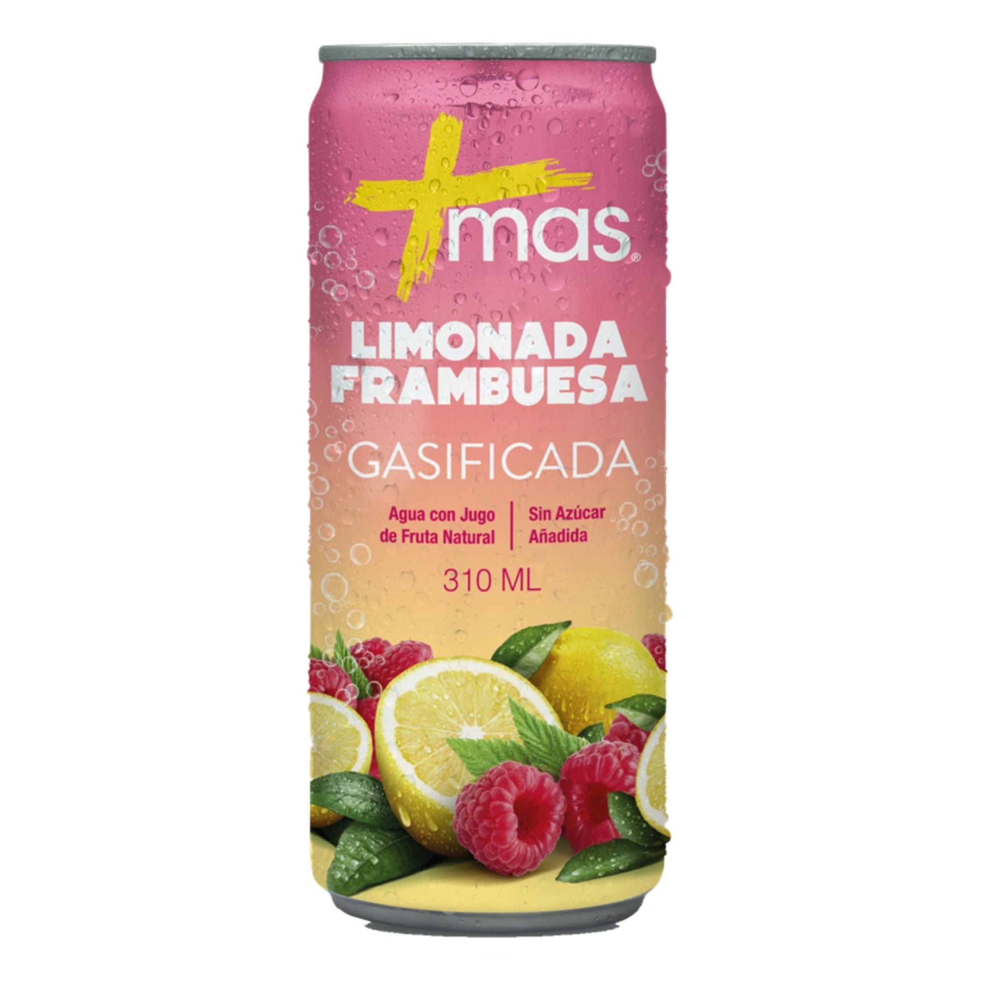 Agua Lata Con Jugo De Fruta Limonada Frambuesa 310 ml Agua mas