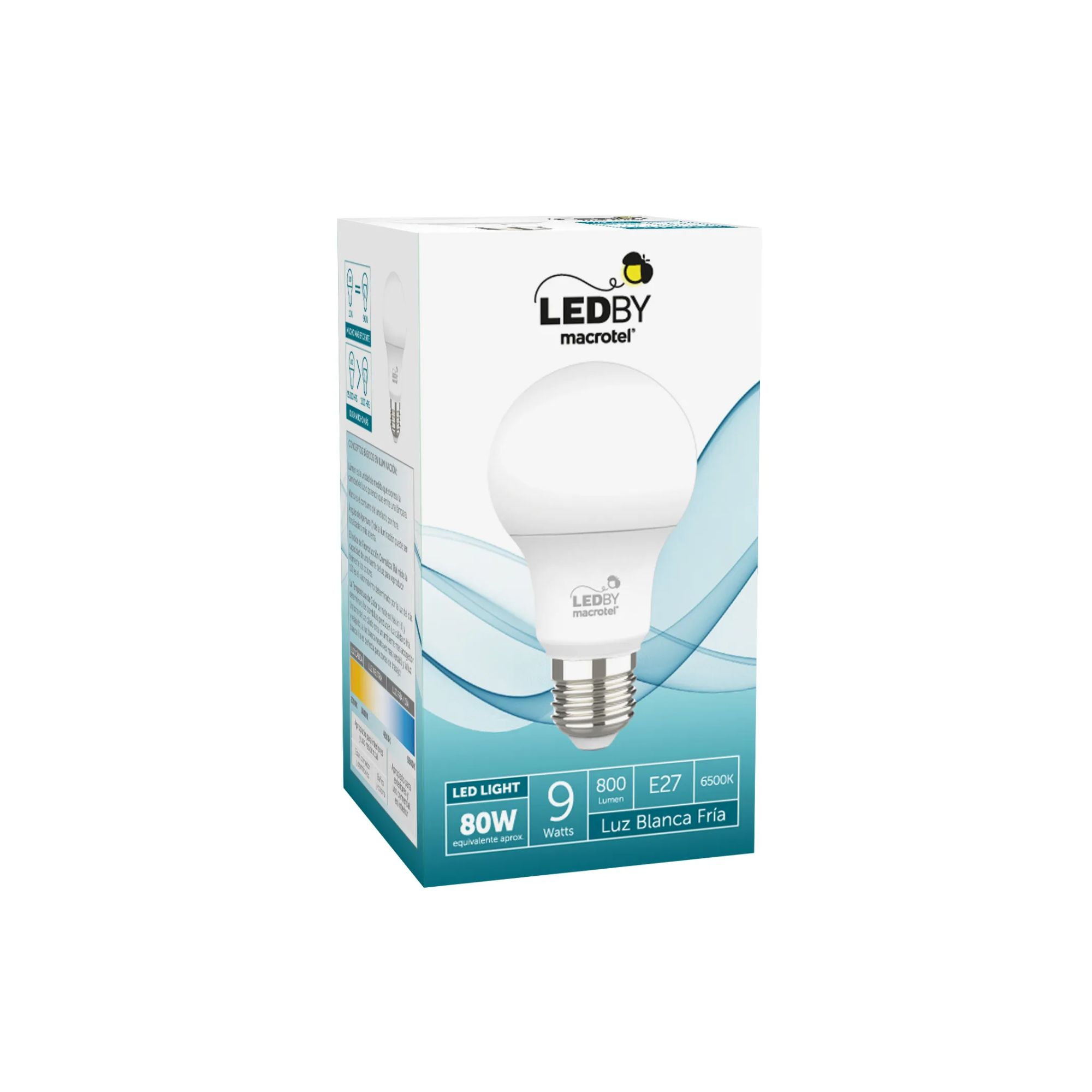 Ampolleta Led E27 Luz Fría 6500k 9w - Macrotel