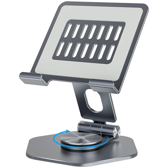 Soporte para tableta SOJUNER giratorio con base giratoria de 360 grados, gris