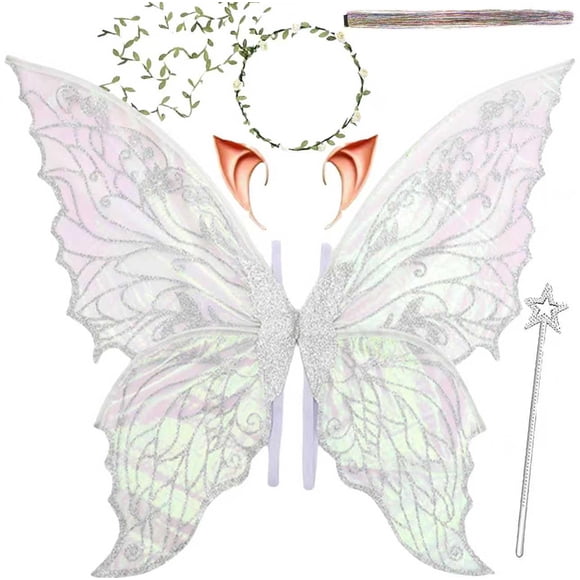Alas de Hada Torajiro 80 cm × 55 cm – Juego Plateado