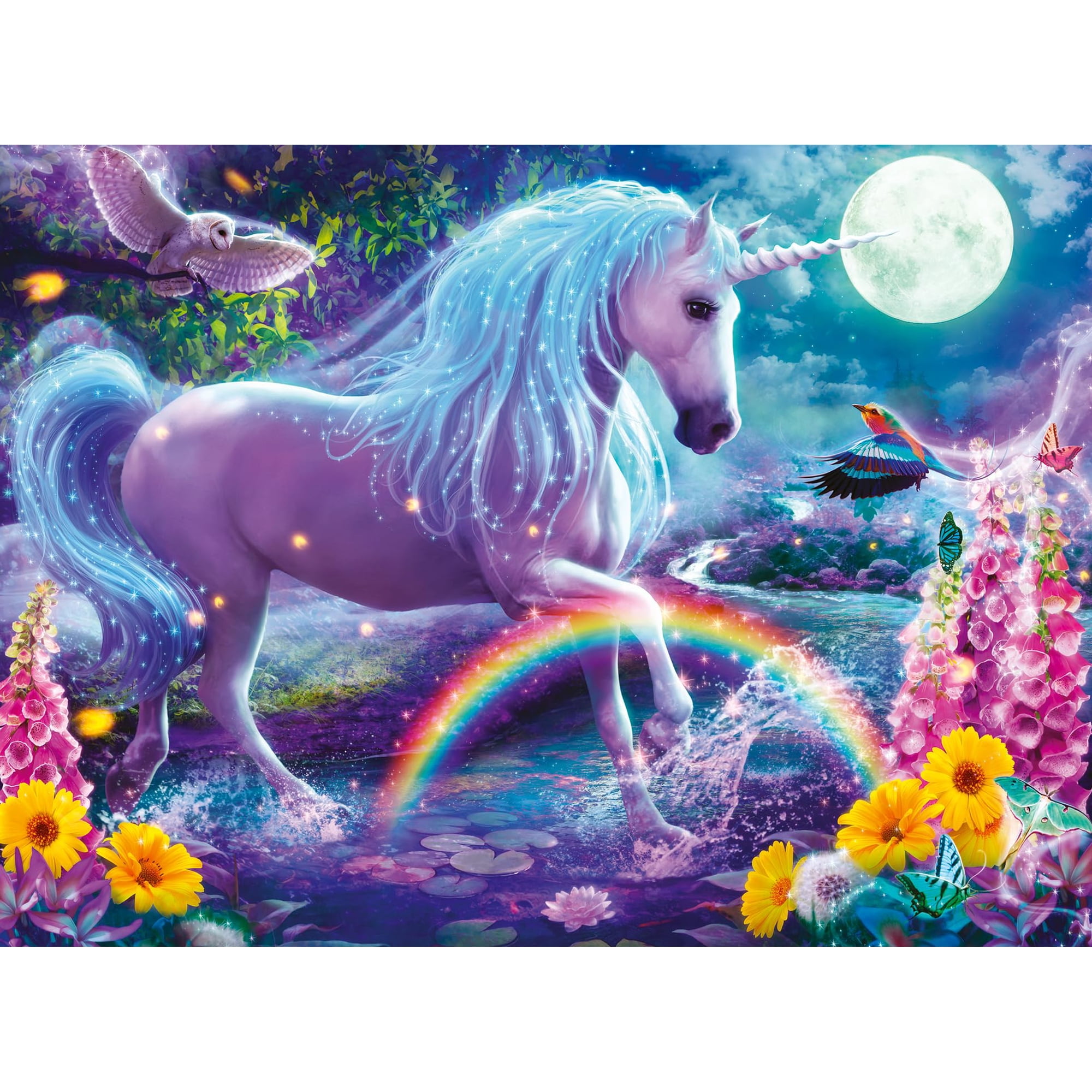 Rompecabezas Ravensburger Con Purpurina, Unicornio, 100 Piezas, Para Niños