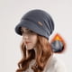 thumbnail image 1 of 1PCS Winter Beanie Hats With Short Brim, Thermal Knitted Textured Fleece Ski Baggy Winter Hat Skiing Cycling For Women, 1 of 3