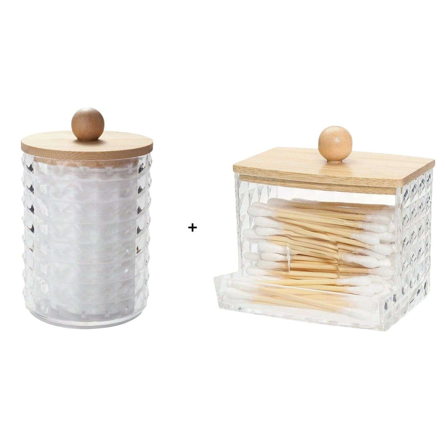 Oem - Set 2 Caja De Hisopo Algodon Bombonera Decoracion