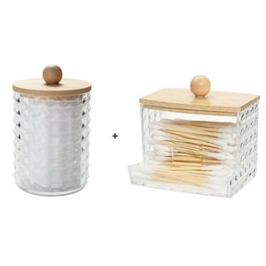 Oem - Set 2 Caja De Hisopo Algodon Bombonera Decoracion