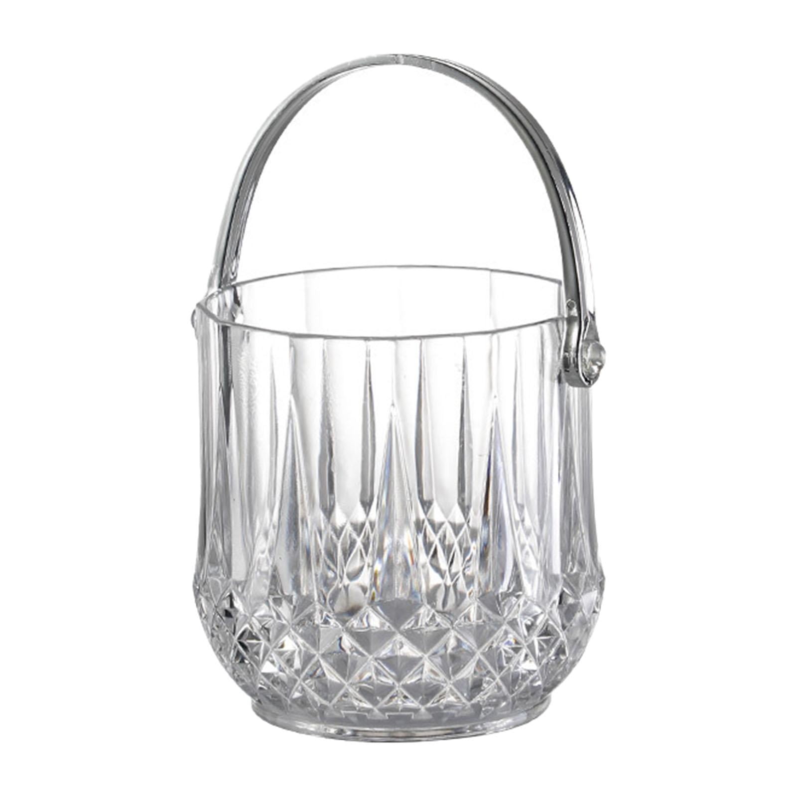 Magideal - Cubo Enfriador De Vino, Bañera De Hielo Y Pinzas Con Asa, Bañeras Portátiles Para Fiestas, Bañera Enfriadora De Bebidas Para Ktv Clubs, Congelador, Có , Ronda Clara