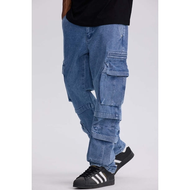 Jeans Hombre Doble Cargo Azul Claro