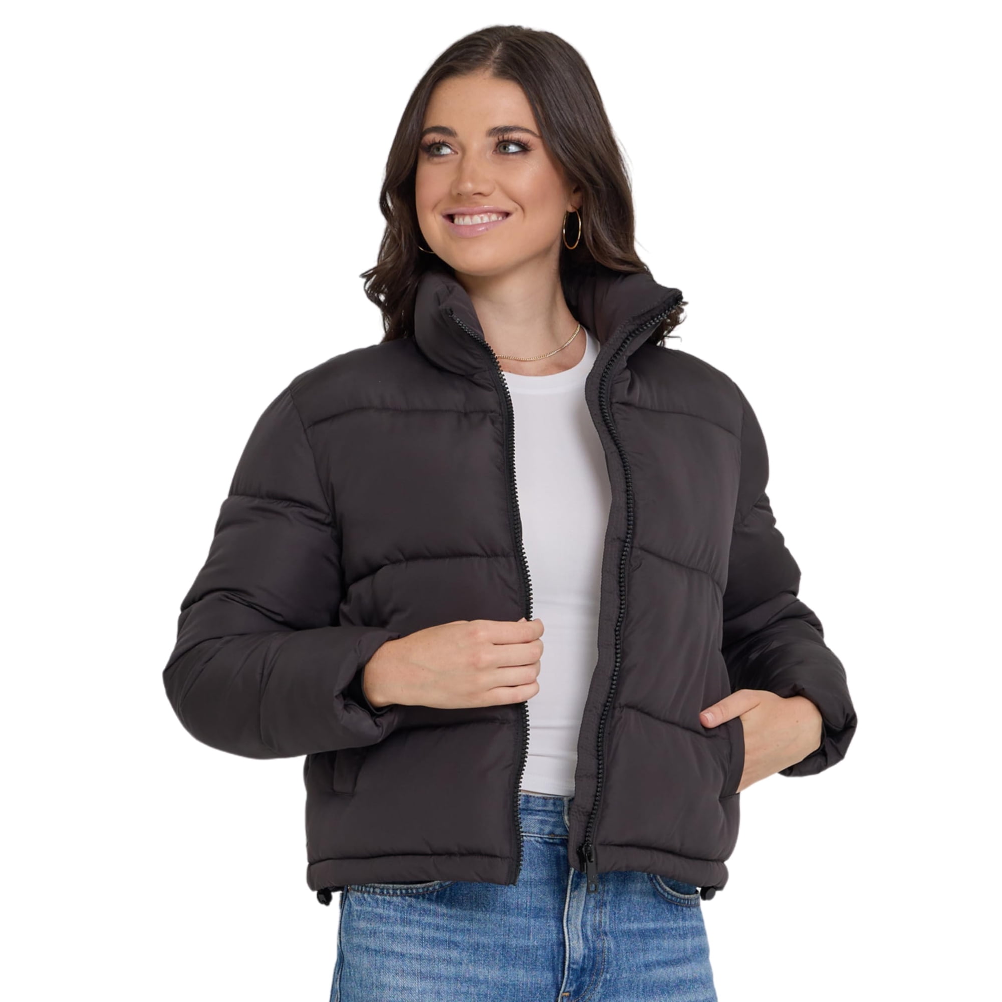 Chaqueta Steve Madden Cropped Puffer Warm Winter Para Mujer